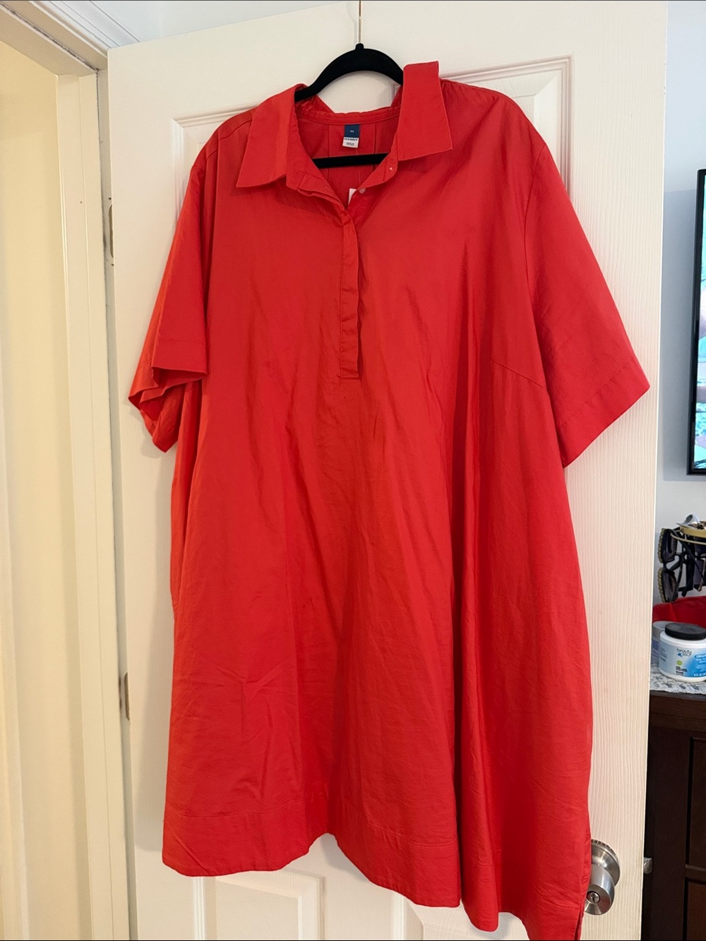 Old Navy Womens Red Button-Down Casual Shirt Dress